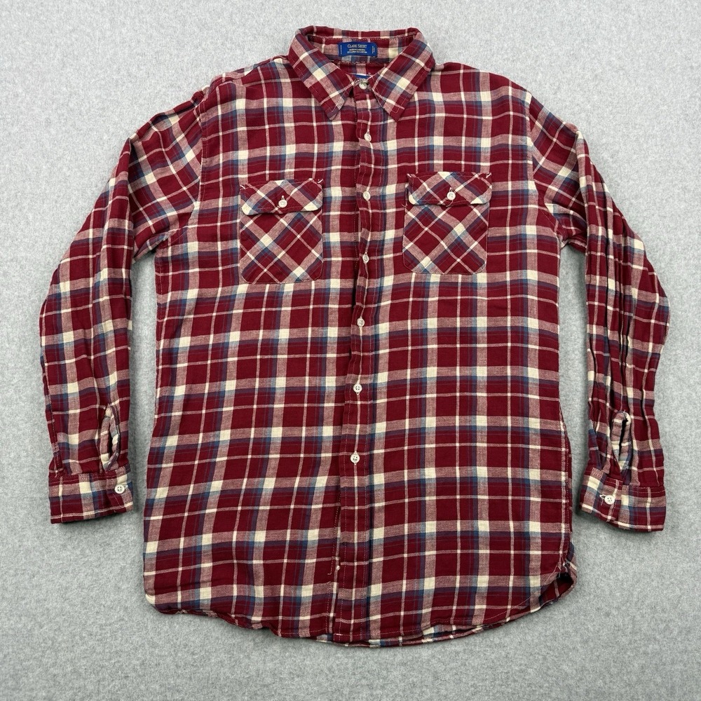 Pendleton Shirt Mens Medium Red Plaid Clark Shirt Linen Blend Long Sleeve Casual
